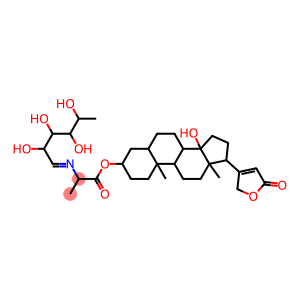 Alanine, N-(6-deoxy-L-mannosyl)-, 3-ester with 3-beta,14-dihydroxy-5-beta-card-20(22)-enolide, D-