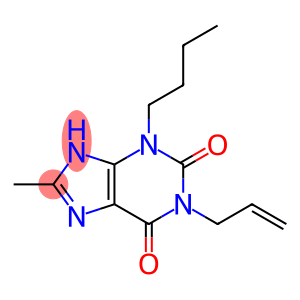 1H-Purine-2,6-dione, 3-butyl-3,9-dihydro-8-methyl-1-(2-propen-1-yl)-