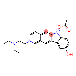 2-[2-(diethylamino)ethyl]-9-hydroxy-5,11-dimethyl-6H-pyrido[4,3-b]carbazolium acetate