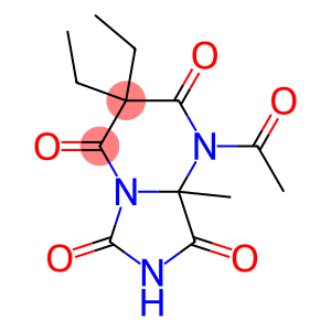 5-acetyl-3,3-diethyl-6-methyl-1,5,8-triazabicyclo[4.3.0]nonane-2,4,7,9 -tetrone