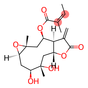 (Z)-2-Methyl-2-butenoic acid (1aR,3S,4S,5aR,8aS,9R,10aR)-dodecahydro-3,4-dihydroxy-4,10a-dimethyl-8-methylene-7-oxooxireno[5,6]cyclodeca[1,2-b]furan-9-yl ester