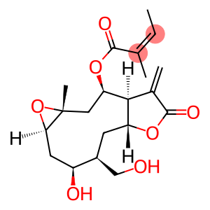 (Z)-2-Methyl-2-butenoic acid (1aR,3S,4S,5aR,8aS,9R,10aR)-dodecahydro-3-hydroxy-4-(hydroxymethyl)-10a-methyl-8-methylene-7-oxooxireno[5,6]cyclodeca[1,2-b]furan-9-yl ester