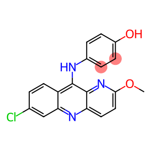 7-CHLORO-10-(4-HYDROXYANILINO)-2-METHOXY BENZO(B)-1,5-NAPHTHY RIDINE