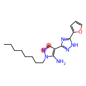 1H-Pyrazol-5-amine, 4-[5-(2-furanyl)-1H-1,2,4-triazol-3-yl]-1-octyl-