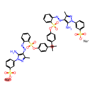 1,1'-(isopropylidenedi-p-phenylene) bis[2-[[5-amino-3-methyl-1-(3-sulphophenyl)-1H-pyrazol-4-yl]azo]benzenesulphonate], sodium salt