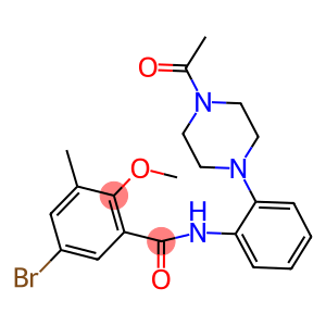N-[2-(4-acetyl-1-piperazinyl)phenyl]-5-bromo-2-methoxy-3-methylbenzamide