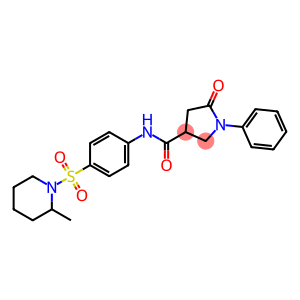 N-{4-[(2-methyl-1-piperidinyl)sulfonyl]phenyl}-5-oxo-1-phenyl-3-pyrrolidinecarboxamide