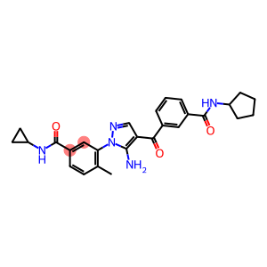 Benzamide, 3-[5-amino-4-[3-[(cyclopentylamino)carbonyl]benzoyl]-1H-pyrazol-1-yl]-N-cyclopropyl-4-methyl-