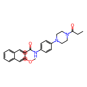 3-methoxy-N-[4-(4-propionyl-1-piperazinyl)phenyl]-2-naphthamide