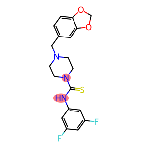 4-(1,3-benzodioxol-5-ylmethyl)-N-(3,5-difluorophenyl)-1-piperazinecarbothioamide