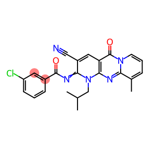 3-chloro-N-(3-cyano-1-isobutyl-10-methyl-5-oxo-1,5-dihydro-2H-dipyrido[1,2-a:2,3-d]pyrimidin-2-ylidene)benzamide