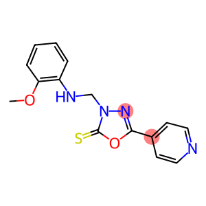 1,3,4-Oxadiazole-2(3H)-thione, 3-(((2-methoxyphenyl)amino)methyl)-5-(4 -pyridinyl)-