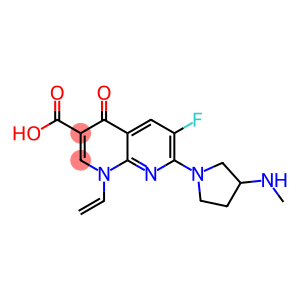 1-ethenyl-6-fluoro-7-(3-methylaminopyrrolidin-1-yl)-4-oxo-1,8-naphthyr idine-3-carboxylic acid