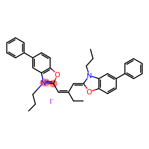 5-phenyl-2-[2-[(5-phenyl-3-propyl-3H-benzoxazol-2-ylidene)methyl]but-1-enyl]-3-propylbenzoxazolium iodide