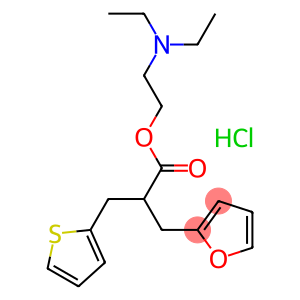 2-(diethylamino)ethyl alpha-(2-thienylmethyl)furan-2-propionate hydrochloride