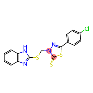 1,3,4-Thiadiazole-2(3H)-thione, 3-[(1H-benzimidazol-2-ylthio)methyl]-5-(4-chlorophenyl)-