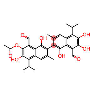 1,1',6,6',7,7'-hexahydroxy-5,5'-diisopropyl-3,3'-dimethyl[2,2'-binaphthalene]-8,8'-dicarbaldehyde monoacetate