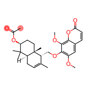 7-[[(1R)-6β-Acetyloxy-1,4,4aα,5,6,7,8,8a-octahydro-2,5,5,8aβ-tetramethylnaphthalen-1α-yl]methoxy]-6,8-dimethoxy-2H-1-benzopyran-2-one