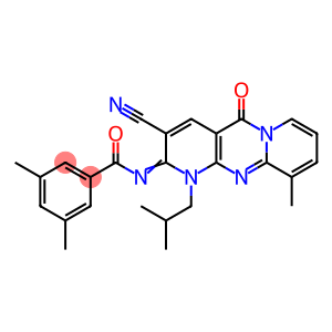 N-(3-cyano-1-isobutyl-10-methyl-5-oxo-1,5-dihydro-2H-dipyrido[1,2-a:2,3-d]pyrimidin-2-ylidene)-3,5-dimethylbenzamide