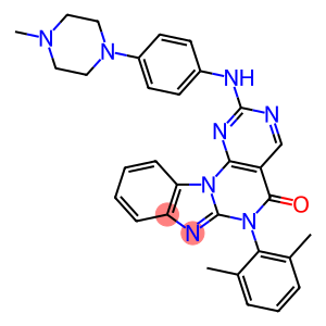 6-(2,6-二甲基苯基)-2-[[4-(4-甲基-1-哌嗪基)苯基]氨基]-嘧啶并[5',4':5,6]嘧啶并[1,2-A]苯并咪唑-5(6H)-酮