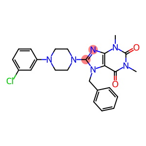 7-BENZYL-8-[4-(3-CHLOROPHENYL)PIPERAZIN-1-YL]-1,3-DIMETHYL-3,7-DIHYDRO-1H-PURINE-2,6-DIONE