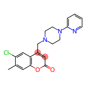 2H-1-Benzopyran-2-one, 6-chloro-7-methyl-4-[[4-(2-pyridinyl)-1-piperazinyl]methyl]-