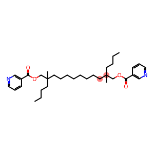 Nicotinic acid, 2,11-dibutyl-2,11-dimethyldodecamethylene ester