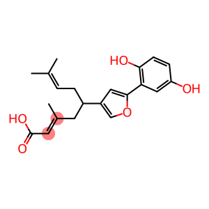 2-Butenoic acid, 3-methyl-, 1-[5-(2,5-dihydroxyphenyl)-3-furanyl]-4-methyl-3-penten-1-yl ester, stereoisomer