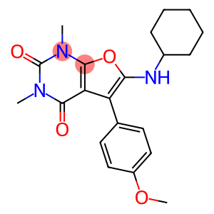 Furo[2,3-d]pyrimidine-2,4(1H,3H)-dione,  6-(cyclohexylamino)-5-(4-methoxyphenyl)-1,3-dimethyl-