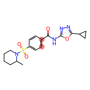 N-(5-cyclopropyl-1,3,4-oxadiazol-2-yl)-4-(2-methylpiperidin-1-yl)sulfonylbenzamide