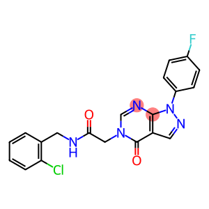 5H-Pyrazolo[3,4-d]pyrimidine-5-acetamide, N-[(2-chlorophenyl)methyl]-1-(4-fluorophenyl)-1,4-dihydro-4-oxo-