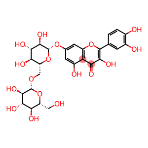 4H-1-Benzopyran-4-one, 2-(3,4-dihydroxyphenyl)-7-[(6-O-β-D-glucopyranosyl-β-D-glucopyranosyl)oxy]-3,5-dihydroxy-