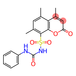 4,5,7-Trimethyl-2-oxo-N-((phenylamino)carbonyl)-2H-1-benzopyran-8-sulf onamide