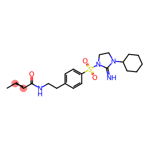 1-((4-(2-(crotonylamino)ethyl)phenyl)sulfonyl)-3-cyclohexyl-2-iminoimidazolidine