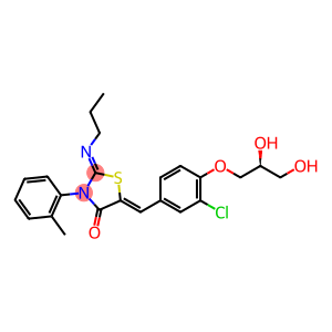 4-Thiazolidinone, 5-[[3-chloro-4-[(2S)-2,3-dihydroxypropoxy]phenyl]methylene]-3-(2-methylphenyl)-2-(propylimino)-, (2Z,5Z)-