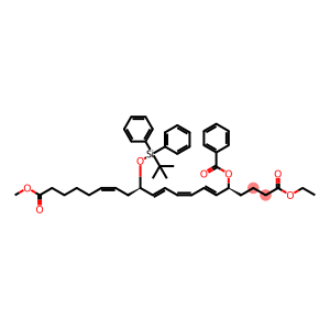 6,8,10,14-Eicosatetraenedioic acid, 5-(benzoyloxy)-12-[[(1,1-dimethylethyl)diphenylsilyl]oxy]-, 1-ethyl 20-methyl ester, [R-[R*,S*-(E,Z,E,Z)]]- (9CI)