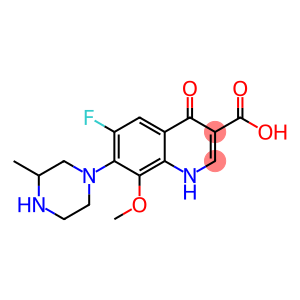 3-Quinolinecarboxylic acid, 6-fluoro-1,4-dihydro-8-methoxy-7-(3-methyl-1-piperazinyl)-4-oxo-