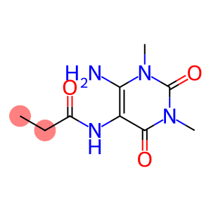 Propionamide,  N-(6-amino-1,2,3,4-tetrahydro-1,3-dimethyl-2,4-dioxo-5-pyrimidinyl)-  (5CI)