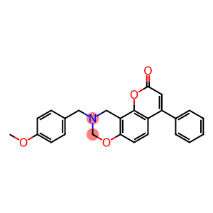 9-[(4-methoxyphenyl)methyl]-4-phenyl-8,10-dihydropyrano[2,3-f][1,3]benzoxazin-2-one