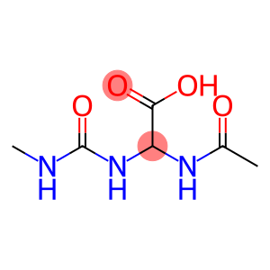 Acetic  acid,  (acetylamino)[[(methylamino)carbonyl]amino]-  (9CI)