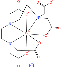 diethylenetriaminepentaacetic acid, iron(III) diammonium