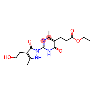ETHYL 3-(2-[4-(2-HYDROXYETHYL)-3-METHYL-5-OXO-2,5-DIHYDRO-1H-PYRAZOL-1-YL]-4-METHYL-6-OXO-1,6-DIHYDRO-5-PYRIMIDINYL)PROPANOATE