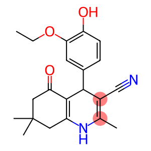 4-(3-ETHOXY-4-HYDROXYPHENYL)-2,7,7-TRIMETHYL-5-OXO-1,4,5,6,7,8-HEXAHYDRO-3-QUINOLINECARBONITRILE