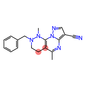 2-BENZYL-1,5-DIMETHYL-1,2,3,4-TETRAHYDROPYRAZOLO[5',1':2,3]PYRIMIDO[4,5-C]PYRIDAZINE-7-CARBONITRILE