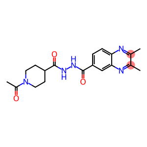 N'-[(1-ACETYL-4-PIPERIDINYL)CARBONYL]-2,3-DIMETHYL-6-QUINOXALINECARBOHYDRAZIDE