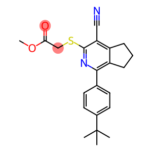 METHYL 2-((1-[4-(TERT-BUTYL)PHENYL]-4-CYANO-6,7-DIHYDRO-5H-CYCLOPENTA[C]PYRIDIN-3-YL)SULFANYL)ACETATE