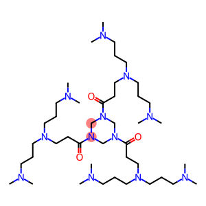1,3,5-Triazine, 1,3,5-tris[3-[bis[3-(dimethylamino)propyl]amino]-1-oxopropyl]hexahydro- (9CI)