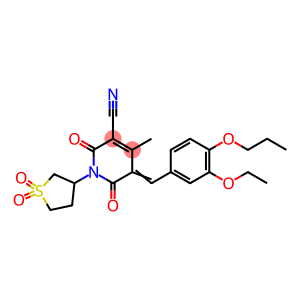 1-(1,1-dioxidotetrahydro-3-thienyl)-5-(3-ethoxy-4-propoxybenzylidene)-4-methyl-2,6-dioxo-1,2,5,6-tetrahydro-3-pyridinecarbonitrile
