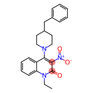 4-(4-benzyl-1-piperidinyl)-1-ethyl-3-nitro-2(1H)-quinolinone