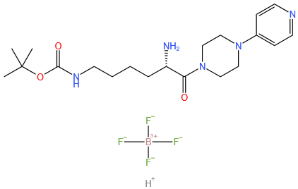 Carbamic acid, [(5S)-5-amino-6-oxo-6-[4-(4-pyridinyl)-1-piperazinyl]hexyl]-, 1,1-dimethylethyl ester, mono[tetrafluoroborate(1-)